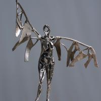 Guardian angel  2007 - 2016 Silvered bronze, unique piece - Height : 22,24 in