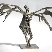 In front of the sun  2016 Welded and silvered bronze, unique piece - Height : 9,44 in
