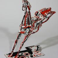 The kick  2008 Welded and painted bronze, unique piece - Height : 16,33 in