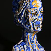 Portrait III  2006 - 2008 Painted bronze, 8 ex. - Height : 15,35 in