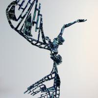 Too close to the sun  1998 - 2010 Painted bronze, unique piece - Height : 23,42 in