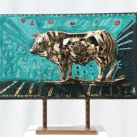 Taureau mythique 2019-2021 - Welded and painted steel - 44,5 x 52,5 x 12 cm