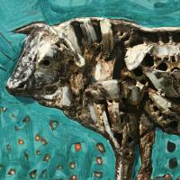 Taureau mythique 2019-2021 - Welded and painted steel - 44,5 x 52,5 x 12 cm