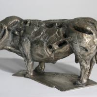 Peaceful bull  2017 Silvered bronze 8 ex. - Height : 6,22 in
