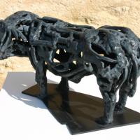 My neighbour the Charolais  2017 Welded bronze, unique piece - Height : 6,49 in