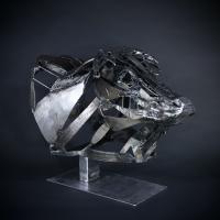 Bull's head 2019 Welded steel, unique piece - 51,5 x 60,5 x 45 cm (Private collection)