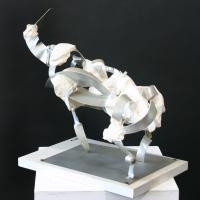 Horse  1992 Plaster and metal - Height : 18,11 in