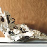 Lying woman  1992 Plaster, metal and wood (Private Coll.)