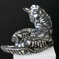 Zebra Woman  1988 Painted terracotta - Height : 11,02 in