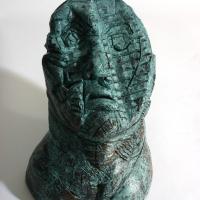 Head  1990 Patinated terracotta - Height : 9,84 in