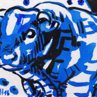 Mon voisin a de la gueule  2016 Encre de Chine sur papier - 15 x 20 cm (Coll. privée)