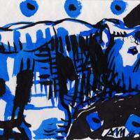 Mon voisin admire la vue  2016 Encre de Chine sur papier - 15 x 20 cm