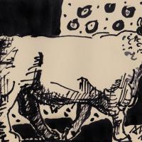 Mon voisin m'appelle  2016 Encre de Chine sur papier - 14,5 x 20,5 cm