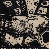 Mon voisin part à la conquête  2016 Encre de Chine sur papier - 15 x 20,5 cm