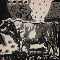 Mon voisin se la pète  2016 Encre de Chine sur papier - 24 x 30 cm