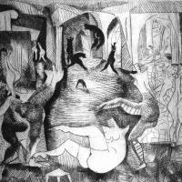 Répétition de danse 1988
													Pointe sèche
													Tirage à 10 exemplaires