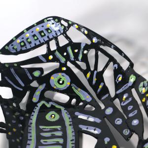 Poisson d'amour 2021 Welded and painted steel - 9 x 52 x 26 cm - Unique piece