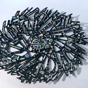 Soleil nocturne 2021 Welded and painted steel - Diameter : 53 cm - Unique piece SOLD