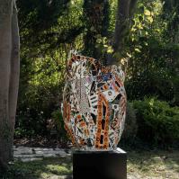 Eclosion 2026 Acier soudé peint - 125 x 95 x 75 cm - Pièce unique (Collection privée)