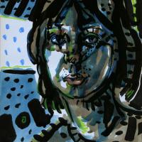 Portrait d'Emmanuelle II 2017 Encre de Chine sur papier - 34 x 24 cm