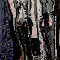 Dos à dos  2023 Encre de Chine et pastel gras sur papier - 47,5 x 32,5 cm