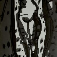 Lumière intérieure V  2023 Encre de Chine sur papier - 26 x 18 cm (Coll. privée)