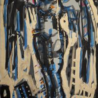 La Quête I 2024 Encres et pastel à l'huile sur papier - 47 x 32,5 cm