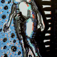 La Source I  2023 Encre de Chine et pastel à l'huile sur papier - 40 x 27,5 cm