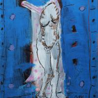 La Source 2023 Acrylique et pastel à l'huile sur papier - 40 x 28 cm