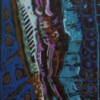 Lumière intérieure II  2023 Pastel à l'huile et acrylique sur papier - 26,5 x 18 cm