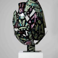 Eclosion IX 2026 Acier soudé peint - 55 x 34 x 36 cm - Pièce unique        