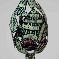 Eclosion IX 2026 Acier soudé peint - 55 x 34 x 36 cm - Pièce unique