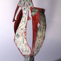 Fleur pour ma Muse III 2025 Welded, painted and patinated steel - 45 x 19 x 16 cm