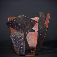 Fleur pour ma Muse VII 2025 Acier soudé peint et patiné - 28,5 x 35,5 x 24,5 cm