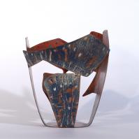 Fleur pour ma Muse VII 2025 Acier soudé peint et patiné - 28,5 x 35,5 x 24,5 cm