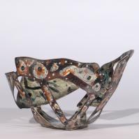 Souvenir d'Agrigente III 2024 Acier soudé peint et patiné - Hauteur : 13 cm - Diamètre : 21 cm